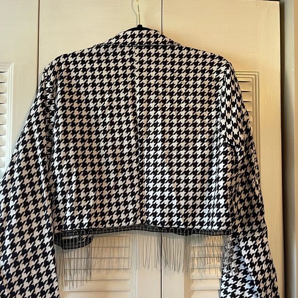 NWOT Shein Cropped Houndstooth Jacket - Picture 3 of 5